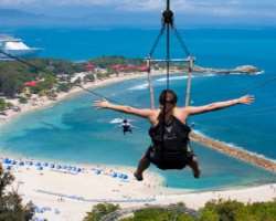 You can also enjoy a ride on a zip-line if you wan You can also enjoy a ride on a zip-line if you want to do something thrilling on the island. It provides a full view of the island with a height of 13